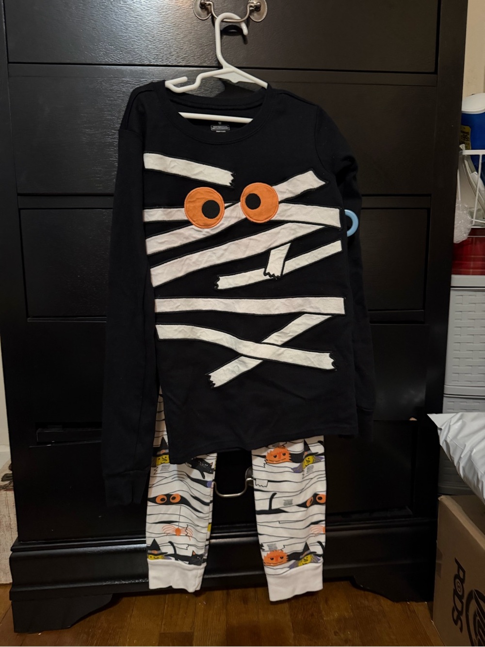 Kids Mummy Pajama Costume Set - Black and Orange